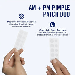 PanOxyl AM-PM Pimple Patch Duo, Daytime Invisible Salicylic Acid Care and Coverage/Overnight Hydrocolloid Spot Protection, Day-to-Night Blemish System, 80 Total Patches, Latex-Free