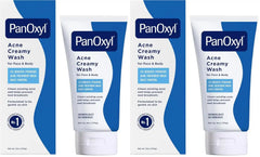 PanOxyl Antimicrobial Hydrating Acne Creamy Wash, 4% Benzoyl Peroxide, 6 Ounce (Pack of 2)