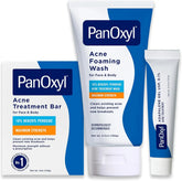 PanOxyl Face and Body Bundle - Acne Foaming Wash Benzoyl Peroxide 10%, Acne Treatment Bar with 10% Benzoyl Peroxide & Adapalene 0.1% Leave-On Gel