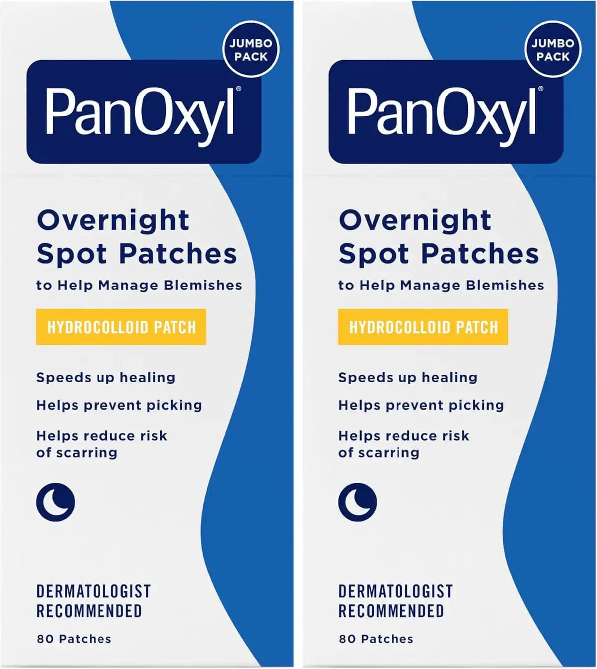 PanOxyl PM Overnight Spot Patches, Advanced Hydrocolloid Healing Technology, Fragrance Free, 80 Count (Pack of 2)