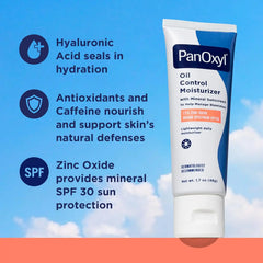 PanOxyl AM Oil Control Moisturizer, NEW Sheer Formula, Absorbs Excess Oil and Reduces Shine, with Mineral Sunscreen for Acne Prone and Oily Skin - SPF 30-1.7 oz (Pack of 2)